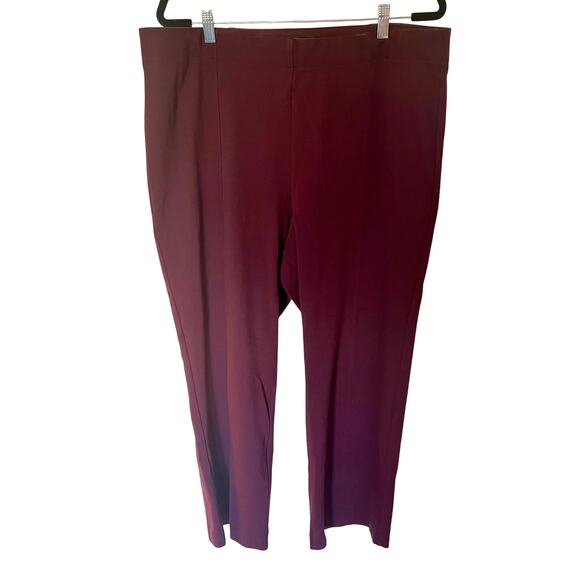 Ann Taylor Pull-on Dress Ankle Pant in Burgundy SZ XL - Picture 2 of 7